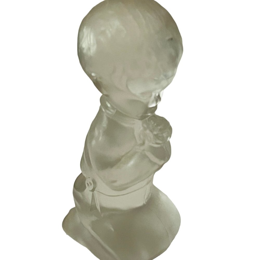 Frosted Glass Hummel Goebel Figurine Gift Sculpture Vtg Germany W Praying Boy